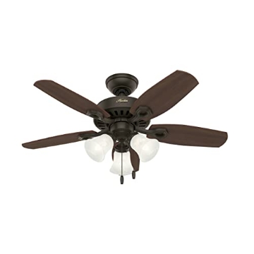 Picture of Hunter Fan Company 52107 Hunter Fan Company 52107 Builder Indoor Ceiling Fan with LED Light and Pull Chain Control, 42-inch, New Bronze Finish (EA)