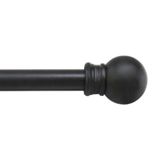 Picture of Kenney Manufacturing Company KN365/5NP Kenney Cafe Window Curtain Rods, 48 to 84-Inch, Black (EA)