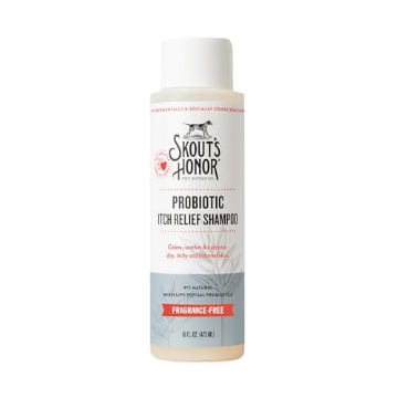 Picture of BROX LLC SH22SHIR16 SKOUT'S HONOR Probiotic Itch Relief Shampoo for Pets - Non-Medicated, Fragrance-Free, Paraben & Sulfate-Free, with Avocado Oil & Omega 3's, 16 Fl Oz (EA)