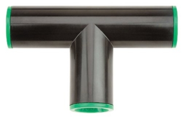 Picture of Rain Drip R305CT Raindrip R305CT Compression Tee, 1/2-Inch, 2-Pack, Drip Irrigation Fitting for Supply Tubing and Dripline, Black with Green (EA)