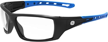 Picture of General Tools Mfg Co In GE104CAF GE General Electric Safety Glasses, ANSI Z87.1, 04 Series, Anti-scratch Lens, 99.9% UV Protection, EN 166, 12 Pack (Black/Blue, Clear Anti-fog) (EA)