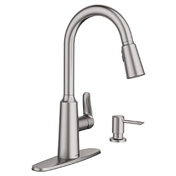 Picture of Moen 87028SRS Moen 87028SRS Edwyn Spot Resist Sta Inless 1Handle Deck Mount Pulldown Kitchen Faucet, 7.5, Stainless Steel (EA)