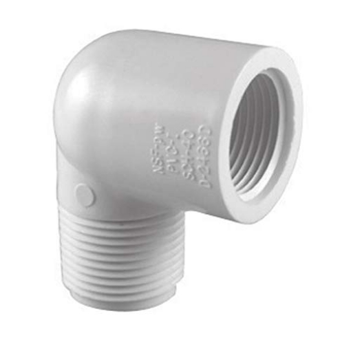 Picture of CHARLOTTE PIPE PVC 02307 0600 Charlotte Pipe 90 Deg. Street Elbow Sch 40 Pvc 1/2 " Fpt X 1/2 " Mpt White Schedule 40 (PK-25-EA)