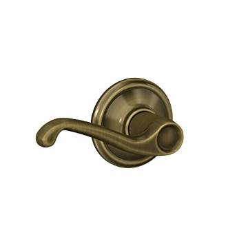 Picture of Ingersoll Rand F10VFLA609 Schlage F10 V FLA 609 Flair Door Lever, Hall & Closet Passage Lock, Antique Brass (EA)