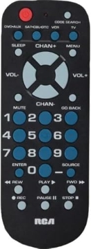 Picture of RCA RCR504BE RCA Remote Control with 4 Functions,Black (EA)