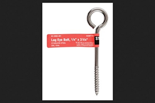 Picture of ACE TRADING - BH 10 02-3463-401 Hampton 1/4 in. x 3-3/4 in. L Stainless Steel Lag Thread Eyebolt Nut Included (PK-5-EA)