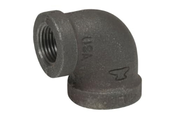 Picture of ANVIL INTERNATIONAL 8700124509 Anvil 8700124509, Malleable Iron Pipe Fitting, 90 Degree Elbow, 1/2" x 3/8" NPT Female, Black Finish (EA)
