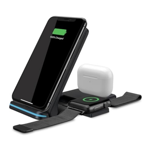 Picture of iLive IACQ491B iLive 3-in-1 Wireless Charging Stand Black (EA)