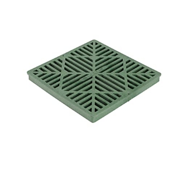 Picture of Nds 1212 NDS 1212 Square Catch Basin Drain Grate, Diamond Design, Fits 12-Inch Catch Basin Drain, Risers and Low Profile Adapter, 12-Inch, Plastic, Green (EA)