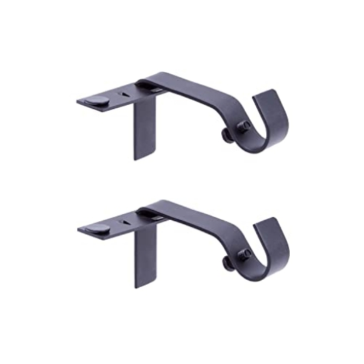 Picture of Kenney Manufacturing Company KN76008 Kenney Fast Fit 5/8" No Measure Curtain Rod Brackets, Matte Black (EA)