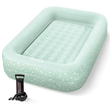 Picture of Intex Entertainment 66810EP Intex Kids Travel Air Mattress Inflatable Bed with Raised Sides and Hand Pump - Portable Blow-Up Toddler Traveler Bed for Children's Naps or Sleep (EA)