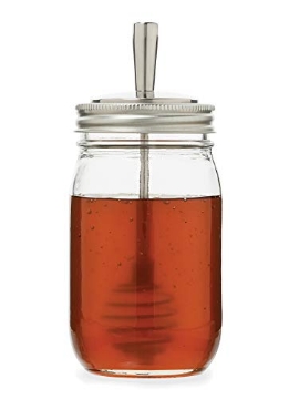 Picture of JARWARE 82653 Jarware Honey Dipper Lid For Regular Mouth Mason Jars, Stainless Steel, 6.5" x 3" (EA)