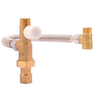 Picture of Shark Industries Ltd 24409 Cash Acme 3/4 Inch Tank Booster Water Heater Thermostatic Mixing Valve with Corrugated Hose, PEX Pipe, PE-RT, CPVC, Copper, 24409 (EA)