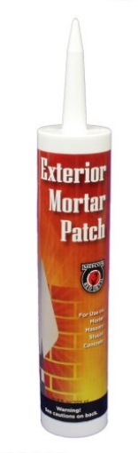 Picture of MEECO'S 125 Meeco's Red Devil 125 Exterior Mortar Patch - Masonry Repair Compound for Mortar, Stucco, Concrete & Brick Cracks - Long-Lasting Weather-Resistant Seal (10.3 fl oz Cartridge) - Made in The USA (EA)