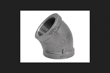 Picture of ANVIL INTERNATIONAL 8700126355 Anvil 8700126355, Malleable Iron Pipe Fitting, 45 Degree Elbow, 1-1/2" NPT Female, Black Finish (EA)