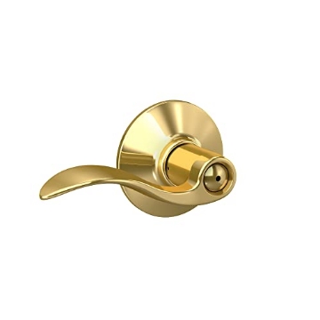 Picture of Ingersoll Rand F40VACC605 Schlage F40 V ACC 605 Accent Door Lever, Bed & Bath Privacy Lock, Bright Brass (EA)
