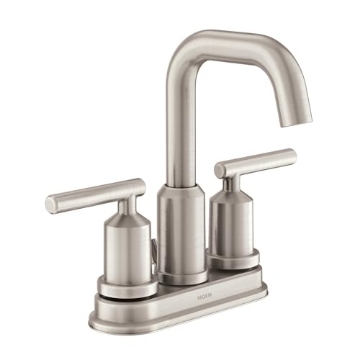 Picture of Moen WS84228SRN Moen WS84228SRN Two-Handle High Arc Bathroom Faucet, Spot Resist Brushed Nickel (EA)