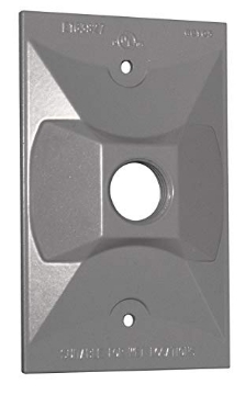 Picture of SIGMA ENGINEERED SOLUTIONS 14371 Sigma Electric 14371 1/2-inch 1 Hole 1-Gang Rectangular Lamp Holder Cover, Grey , Gray (EA)