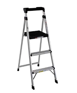 Picture of Cosco Industries, Inc 20-552-ABL Cosco 3-Step Lightweight Aluminum Folding Step Ladder with Non-Marring Leg Tips, Slip-Resistant Platform, ANSI Rated 225 lbs, Home Furniture and Furnishings (EA)