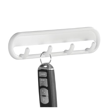 Picture of IDESIGN 15501 interDesign Self-Adhesive Key Rack Organizer for Entryway, Kitchen - 4 Hooks, White (EA)