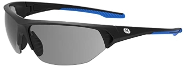 Picture of General Tools Mfg Co In GE106SAF General Electric GE Safety Glasses, ANSI Z87.1, 06 Series, Anti-scratch Lens, 99.9% UV Protection, EN 166, 12 Pack (Black/Blue, Smoke Anti-fog) (EA)