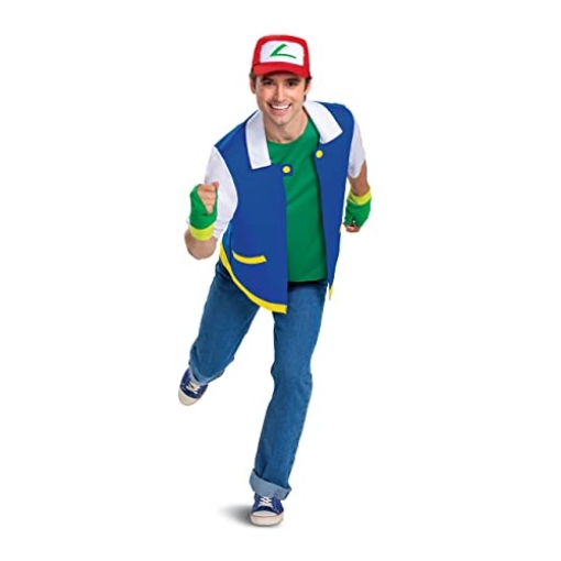 Picture of Disguise DG120069STD Disguise Ash Ketchum Costume, Official Ash Costume Pokemon Outfit with Jacket and Hat, Unisex Adult Size Large (EA)