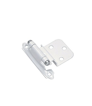 Picture of Amerock BPR3428W Amerock Modern White Steel Hinge, 3-1/2" Inset, 2-3/4" L x 2" W x 3/4" H, 3 Holes, Painted Finish (EA)