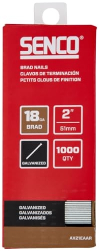 Picture of SENCO FASTENING SYSTEMS AX21EAAR SENCO AX21EAAR 2" 18 Gauge Brad Nails, Galvanized Finish 1,000 Count Pack (EA)