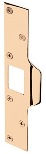 Picture of Prime U 9426 Prime-Line U 9426 Maximum Security Latch Strike, 1-1/4 In. x 7-7/8 In., Steel, Brass Plated (Single Pack) (EA)
