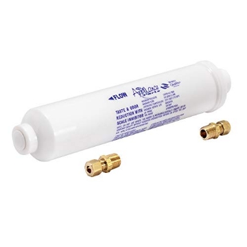 Picture of Eastman Kodak Company 60458N EZ-FLO 10 Inch Line Water Filter, Brass 1/4 Inch MIP x 7/16 Inch Compression Adapters, 1500 Gallon Capacity, 60458N (EA)