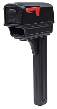 Picture of GIBRALTAR MAILBOXES GGC1B00AM Architectural Mailboxes Gentry Plastic, Dual Access, Mailbox and Post Kit, GGC1B00AM, Black, Large Capacity (EA)