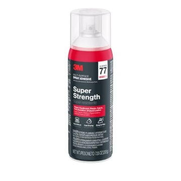 Picture of 3M 77-10-NAT 3M Super 77 Multi-Surface Spray Adhesive, 7.35 oz., Low VOC, Quick Bond, Fast Drying, Clear Finish for Foil, Foam, Paper, Metal, Plastic, Fabric, and Cardboard (77-10-NAT) (EA)