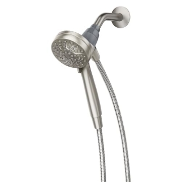 Picture of Moen 26100EPSRN Moen Engage Magnetix Shower Head with Handheld Sprayer, 6 Handheld Shower Head Spray Functions, Spot Resist Brushed Nickel Finish, 26100EPSRN (EA)