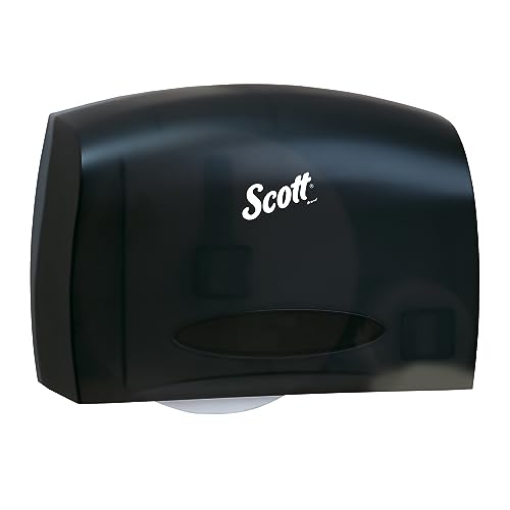 Picture of Scotts 9602 Scott Professional Essential Coreless Jumbo Roll Toilet Paper Dispenser (09602), with Stub, Black, Wall Mounted, Commercial Grade (Qty 1) (EA)