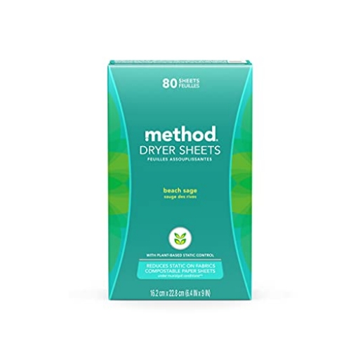 Picture of Method Products, Inc 16497 Method Dryer Sheets, Beach Sage, 80 Sheets, 1 pack, Packaging May Vary (EA)
