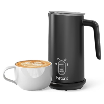 Picture of INSTANT 140-6001-01 Instant Pot Milk Frother, 4-in-1 Electric Milk Steamer, 10oz/295ml Automatic Hot and Cold Foam Maker and Milk Warmer for Latte, Cappuccinos, Macchiato, From the Makers of Instant 500W, Black (EA)