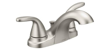 Picture of Moen 84603SRN Moen 84603SRN Adler 4 in. Centerset 2-Handle Low-Arc Bathroom Faucet in Spot Resist Brushed Nickel (EA)