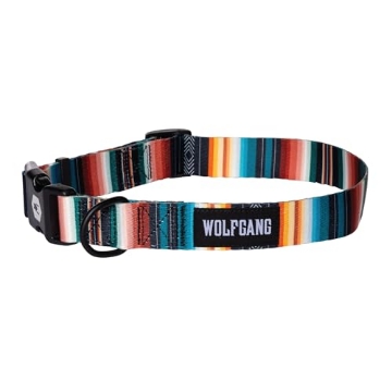 Picture of WOLFGANG MAN & BEAST WC-002-06 Wolfgang Heavy Duty, Adjustable Dog Collar with Quick Release Nylon Buckle for Walking & Training, LostArt Print, Medium (EA)