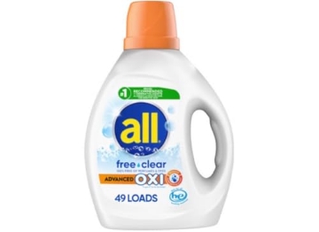 Picture of ALL 2885287 All Liquid Laundry Detergent with Oxi Stain Removers and Whiteners, Free Clear, 49 Loads, 88 Fluid Ounce (EA)