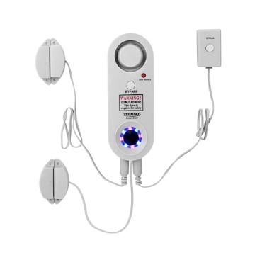 Picture of TECHKO S287 TECHKO Strobe Safe Pool Alarm for Kids, Pets, ETL Listed UL 2017 Compliant, Indoor/Outdor Weather Resistant, LED Strobe Lights & 115 dB Alarm System with Bypass Buttons, Easy Install, White, S287 (EA)