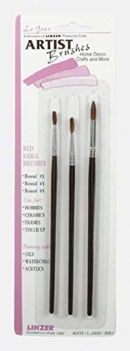Picture of Linzer A333 Linzer No. 1, 3, 5 W Round Red Sable Artist Paint Brush Set (PK-12-EA)