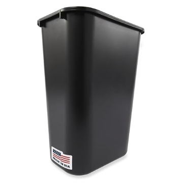 Picture of RUBBERMAID COMMERCIAL FG295700BLA Rubbermaid Commercial Products Deskside Wastebasket/Trash Can, 10.25-Gallon/41-Quart, Black, Plastic, Garbage Can for Home/Office, Fits Under Desk/Sink/Cabinet, Pack of 12 (CT-12-EA)