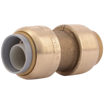 Picture of Shark Industries Ltd UR4008A SharkBite 1/2 Inch Polybutylene Transition Coupling, Push to Connect Brass Plumbing Fitting, PEX Pipe, Copper, CPVC, PE-RT, HDPE, U4008LFA (EA)