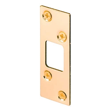 Picture of Prime E 2235 Prime-Line E 2235 Brass Plated, High Security Deadbolt Door Lock Strike (Single Pack) (EA)