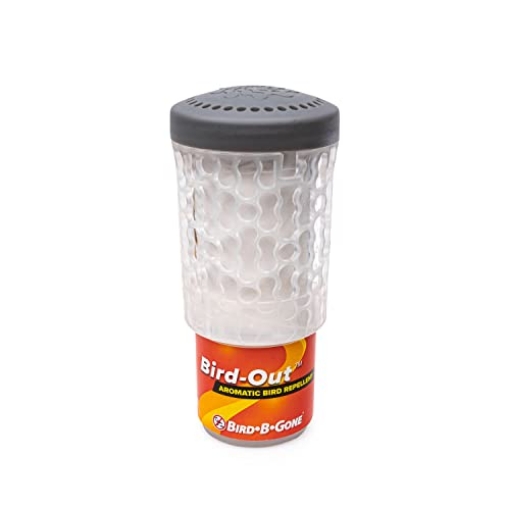 Picture of Bird B Gone BIRDOUT-REF Bird B Gone - Bird-Out Aromatic Bird Repellent Refill Cartridge - Lasts 60 Days - Humane Bird Deterrent Covers 8,000 cu ft (20'x20'x20') - for Patios, Decks, Yards, Etc - Easy & Discreet Solution (EA)