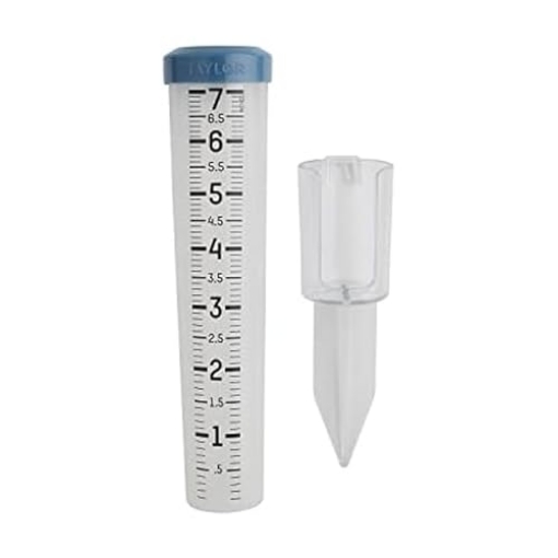 Picture of TAYLOR PRECISION PRODUCTS 5293501 Taylor Capacity Break and Freeze Proof Flexible Silicone Rain Gauge, Measure and Monitor Precipitation, Easy to Read for Backyard, Patio, Garden, and Lawn, Post Mount or Ground Stake, 7-inch, Teal (EA)