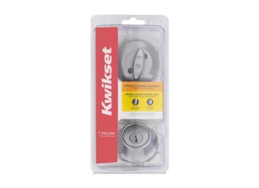 Picture of Kwikset 96600-767 Kwikset SmartKey Security Satin Chrome Metal Single Cylinder Deadbolt (EA)