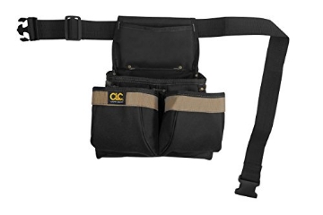 Picture of CLC PK1836 CLC Custom Leathercraft PK1836 Framer's Nail and Tool Bag with Poly Web Belt, Poly, 5-Pocket, Black/Blue (EA)