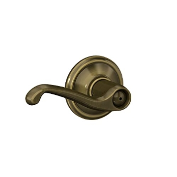 Picture of Ingersoll Rand F40VFLA609 Schlage F40 V FLA 609 Flair Door Lever, Bed & Bath Privacy Lock, Antique Brass (EA)