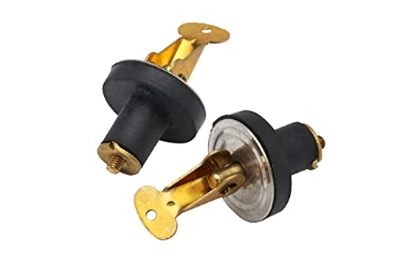 Picture of ATTWOOD MARI 18941 Seachoice Deck and Baitwell Plug, 1/2 in. Brass, 2 Count (Pack of 1) (EA)